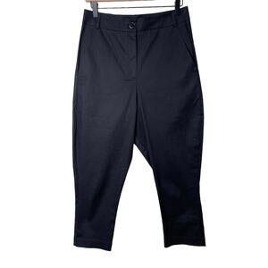 Balossa White Shirt Black Sezen Tapered Cropped Trouser Pants Quiet Luxury US 8